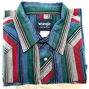 VINTAGE Wrangler Pearl Snap Western Shirt